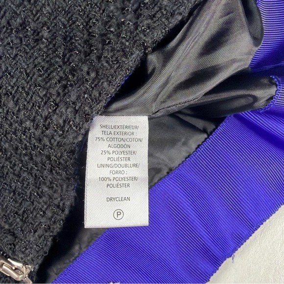 Loft Black Tweed Skirt with Front Zipper Details Lined Women’s Size 8 - Picture 5 of 9